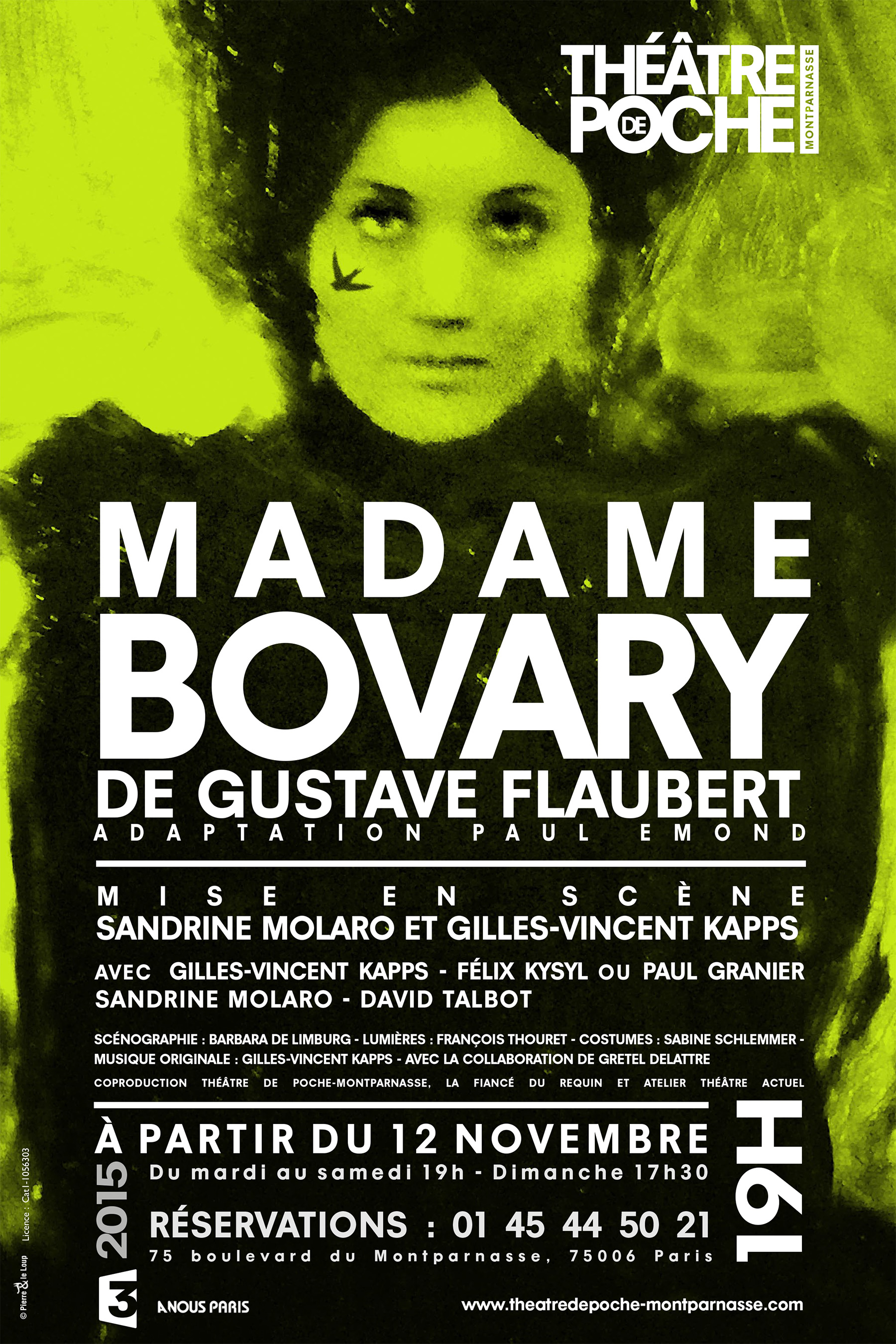 "Madame Bovary" au théâtre de Poche-Montparnasse : une revisite musicale !